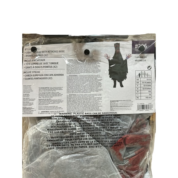 Illusion Ghoul Halloween Costume Child Lg 12-14 Eyes Light Up Adds 9" Height NWT - Picture 4 of 4